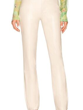 AFRM Cream Faux Leather Pants